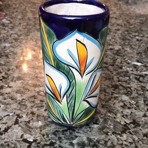 Free with purchase Mexican Talavera Peace Lily glass/vase